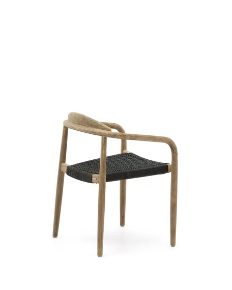 Стул Glynis массив эвкалипта с черным сиденьем