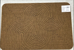 Коврик придверный влаговпитывающий Змейка Лазер без канта коричневый