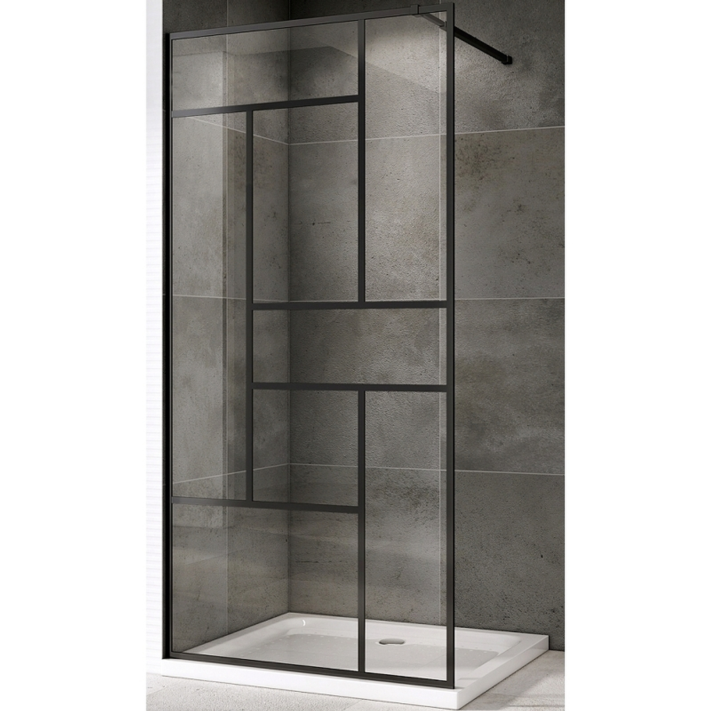 Душевая перегородка Abber Immer Offen 100 AG63100B8 профиль Черный стекло прозрачное