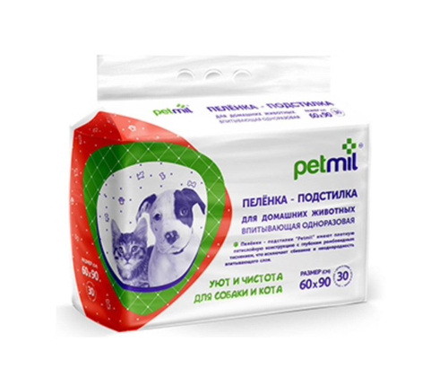Медмил My Puppy подстилка для щенков гелевая одноразовая 4 слойная 60*90 см (упак 30 шт)