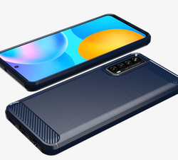 Чехол темно-синего цвета на телефон Huawei P Smart с 2021 года, серии Carbon от Caseport