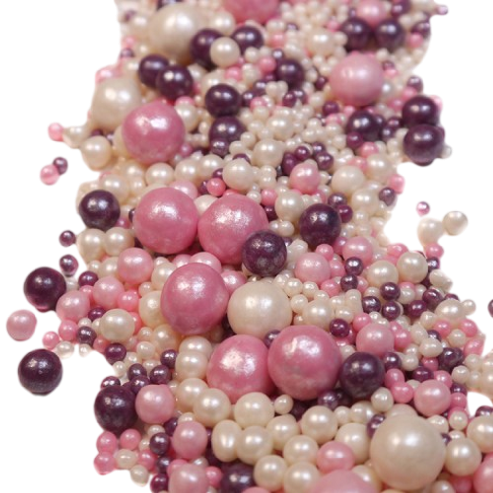 Посыпка "Драже из глазури" (серебро/сиреневое/розовое)