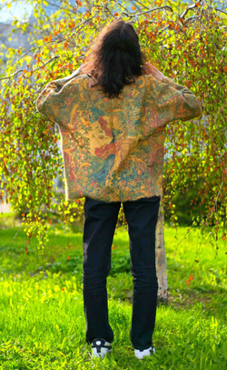 Шерстяной жакет "Барочная фантазия", по мотивам серии гобеленов XVII века "Времена года, Четыре стихии"