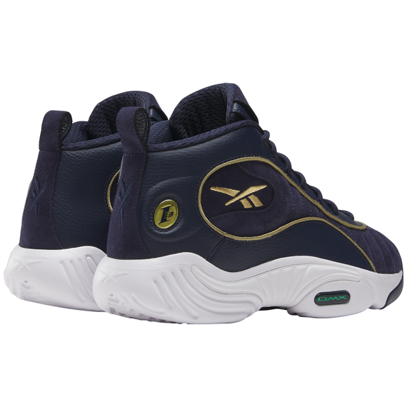 reebok Answer Винтажные баскетбольные кроссовки MID Топ Синий с Белым Lettering Унисекс