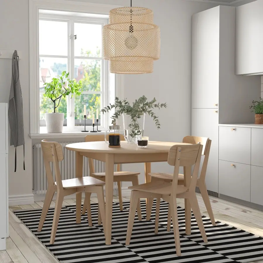 Стол и 4 стула - SKANSNÄS / LISABO/SKANSNАS IKEA/ СКАНСНАС/  ЛИСАБО ИКЕА, 170х75 см,  под беленый дуб