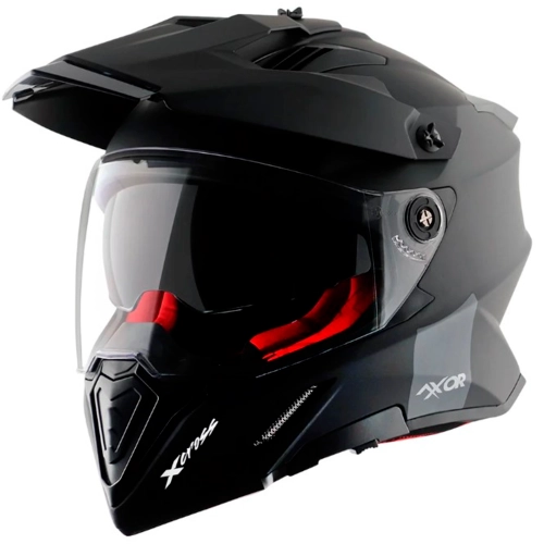 Шлем AXOR X-CROSS DUAL VISOR-E SC, с визором, цвет матовый черный (S)
