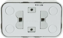 Розетка двойная накладная с заземлением белая (45182) MAKEL