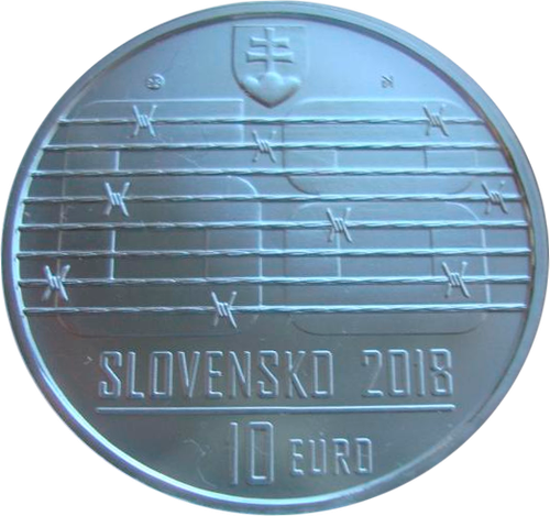 Словакия 10 евро 2018 Танк Ввод войск Варшавского договора в Чехословакию 1968 BU СЕРЕБРО