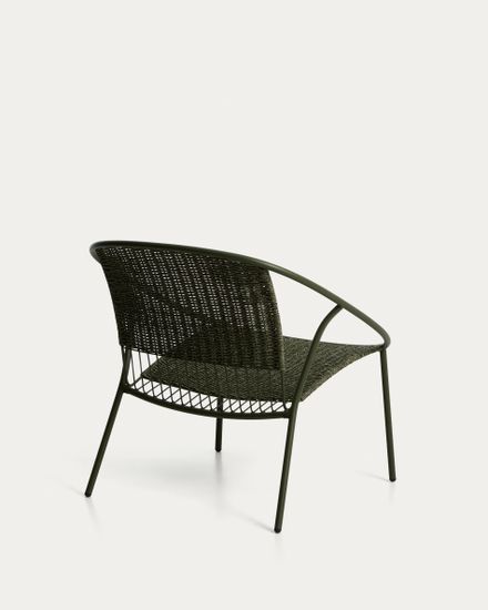 Уличное кресло Atrani из оцинкованной стали и зеленой веревки