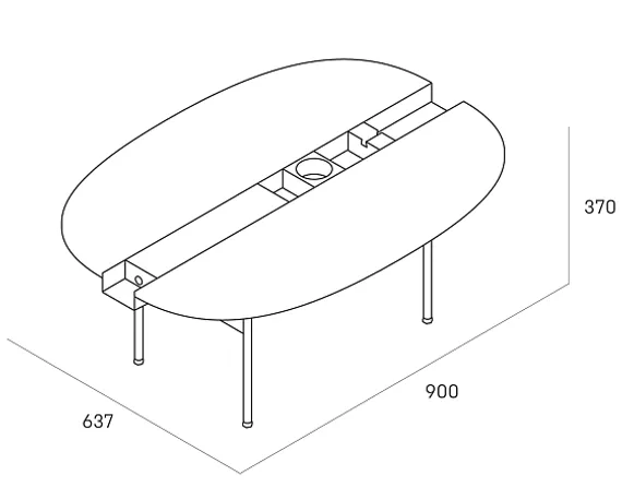 Журнальный столик Between S, 90х64х37 см, черный ясень