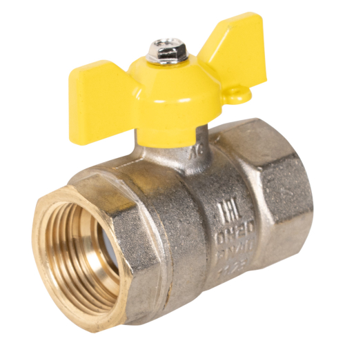 Кран шаровой латунный LD Pride 47.20.В-В.Б GAS (бабочка)