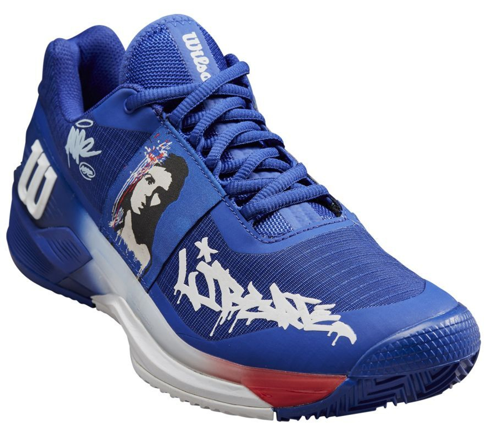 Теннисные кроссовки Wilson Rush Pro 4.0 Hope Paris Clay - White Red Blue
