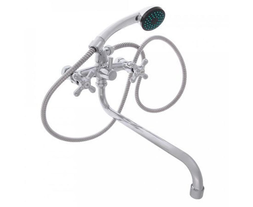 Смеситель для ванны с душем, круглый излив 30см, кер. кран-буксы 1/2, хром, цинк, SK08-S222 СоюзКран (1/10)