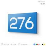 Номер на дверь 276, табличка на дверь для офиса, квартиры, кабинета, аудитории, склада, голубая 120х70 мм, Айдентика Технолоджи