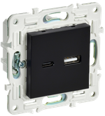 SKANDY Розетка USB A+C 3,1А SK-R14Bl черный IEK