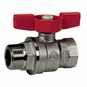 Кран шаровый полнопроходной внутренняя / наружная резьба, ручка бабочка Giacomini R854 1/2*