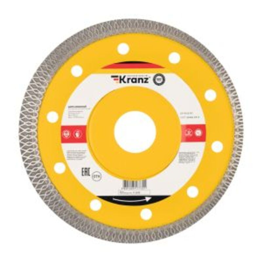 Диск алмазный отрезной ультратонкий 125x22,2x1,4x10 мм KRANZ