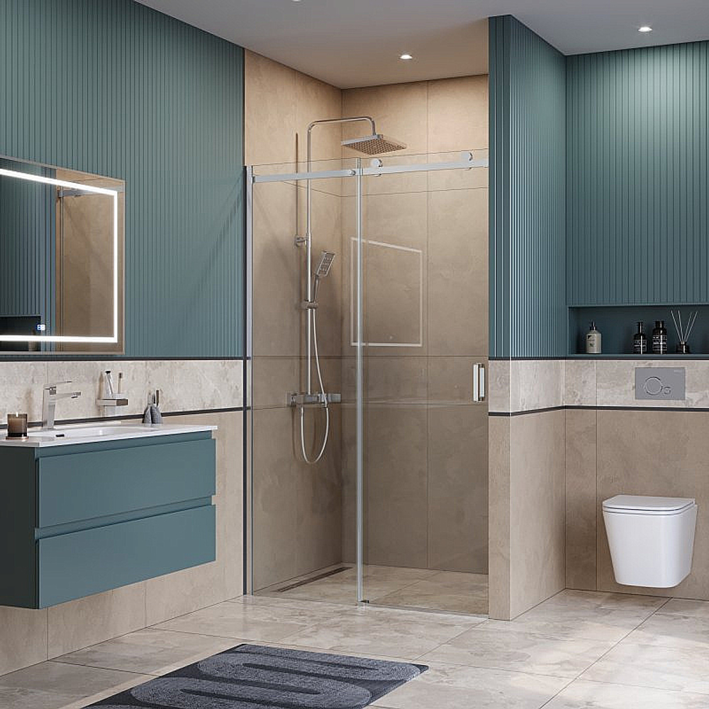 Душевая дверь BelBagno SOFT_CLOSE-2-BF-1-120-C-Cr 120 стекло прозрачное/профиль хром