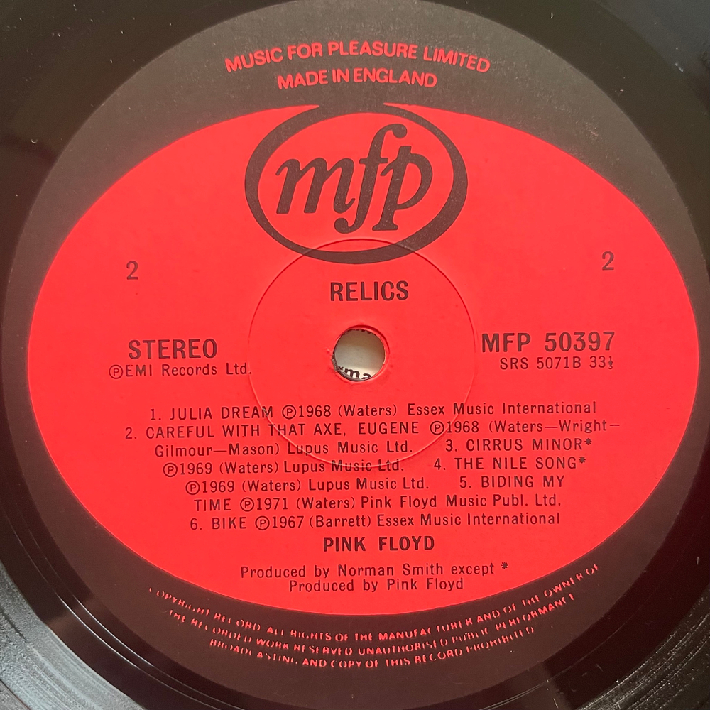 Pink Floyd ‎– Relics (Англия 1978г.)