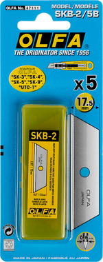 OLFA SK-4, 5 шт, 17.5 мм, из нержавеющей стали, трапециевидное лезвие (OL-SKB-2/5B)