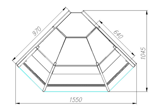 Холодильная витрина CARBOMA ВХСу-1 PALM 2 (GC95 VM-5) динамика, внешний угол 90