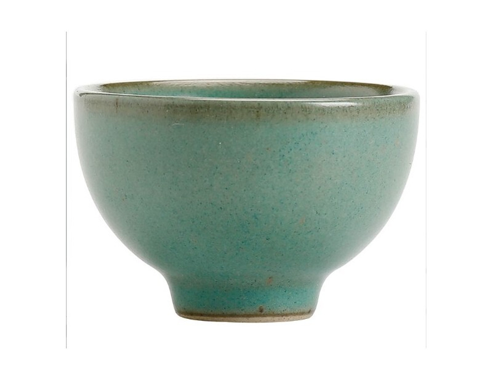 312125  Пиала МРАМОР "Зеленая" форма Кубок, 45мл, фарфор, зеленый