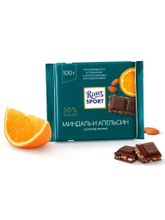 Шоколад тёмный Ritter Sport Миндаль и апельсин 100 г
