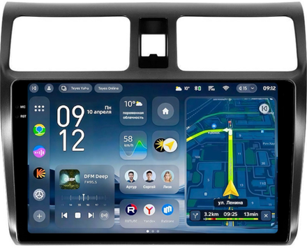 Магнитола для Suzuki Swift 3 2004-2010 - Teyes CC4-PRO монитор 10.36" 2K QLED на Android 13, Snapdragon 778G, AI, CarPlay, DSP, 4G SIM-слот