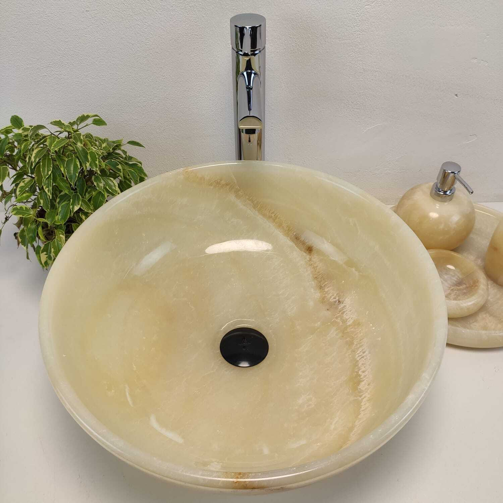 Раковина из оникса Bowl Yellow TinLip BO-60982 45*45*17