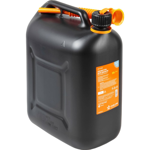 Канистра 20 л для бензина, дизеля, масла / пластиковая, крышка с защитой от детей AIRLINE ACF-20SD