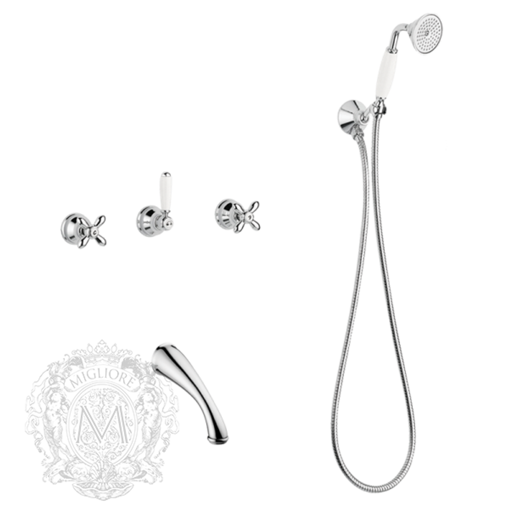 Смеситель для ванны встроенный с душем Migliore Princeton Plus ML.PRP-8018