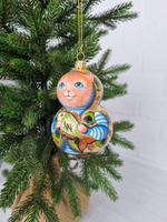 Котик Тимоша стеклянная игрушка