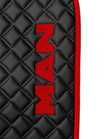 Ковры MAN TGX с 1-м ящиком (механика) (экокожа, черный, красный кант, красная вышивка)