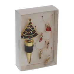 GAEM Набор: пробка для бутылки и декор для бокалов, L9 W3,5 H14 см