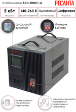 Стабилизатор напряжения Ресанта АСН-5000/1-Ц