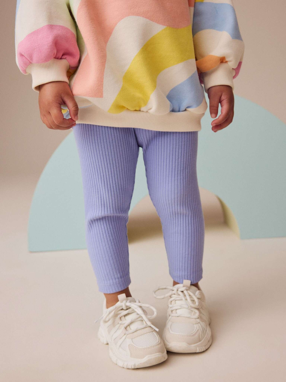 Толстовка и легинсы в комплекте для девочки Next E54-952, Молочный, Сиреневый