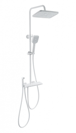Душевая система с техническим душем и термостатом WONZON & WOGHAND MUSE Piano, Белый матовый (WW-B4132-A-MW)