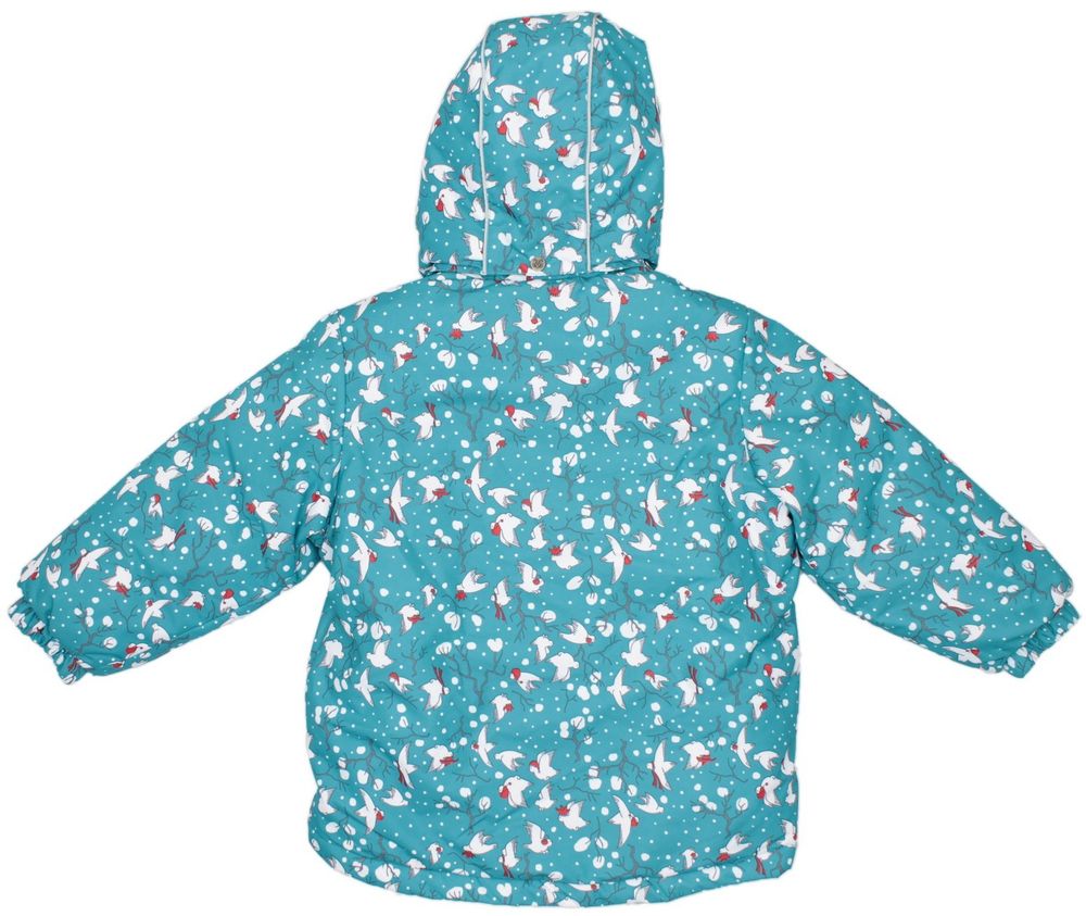 Зимняя куртка с птичками Taika by Lappi Kids, цвет бирюзовый