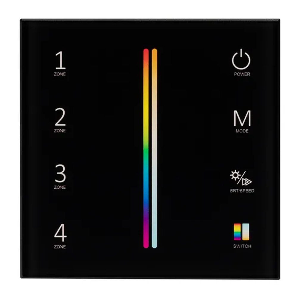 Панель Sens SMART-P55-MULTI Black (3V, 4 зоны, 2.4G) (Arlight, IP20 Пластик, 5 лет) 028310