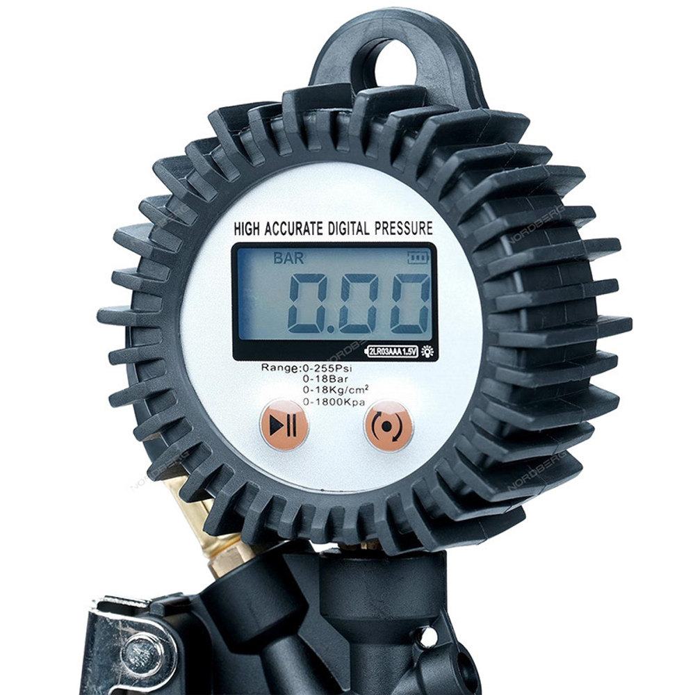 NORDBERG (TI63) Пистолет для подкачки колес с цифровым манометром