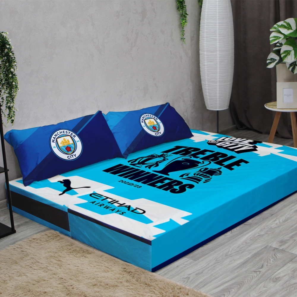 Бескаркасный диван кровать раскладной "Manchester City - Манчестер Сити"