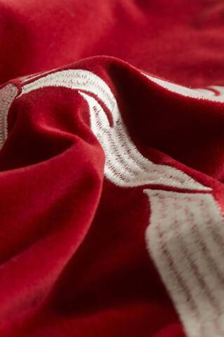 H&M HOME РОЖДЕСТВЕНСКИЙ БАРХАТНЫЙ ЧЕХОЛ НА ПОДУШКУ С ПРИНТОМ, КРАСНЫЙ