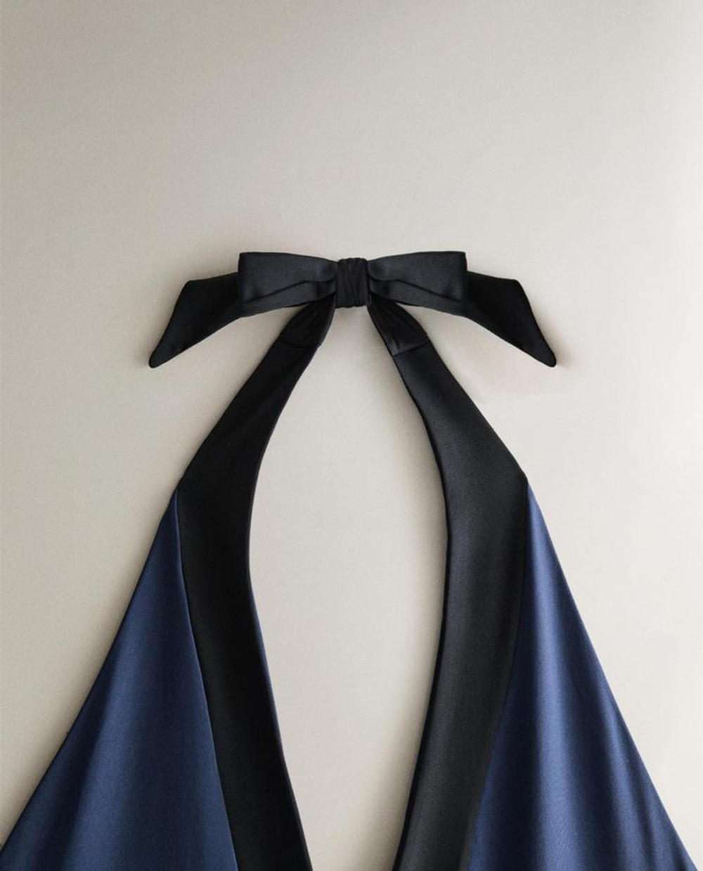 ZARA HOME КУПАЛЬНИК С ЗАВЯЗКАМИ НА ШЕЕ, СИНИЙ