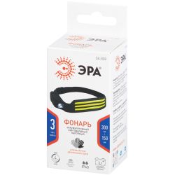 Фонарь налобный светодиодный ЭРА GA-808 Кибер-3 аккумуляторный 5 Вт COB + 3 Вт LED сенсорное управление 5 режимов