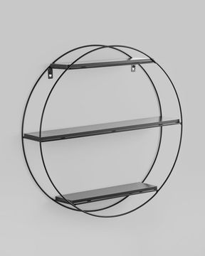 Полка Luna черная черный мрамор