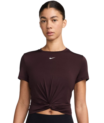Женская теннисная футболка Nike One Classic Dri-Fit Twist Short Sleeve - burgundy crush/white