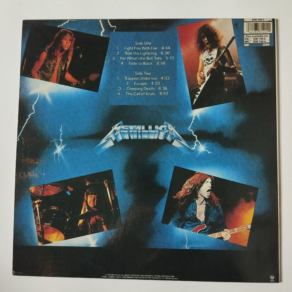 Винтажная виниловая пластинка LP Metallica Ride The Lightning (Россия 1994)