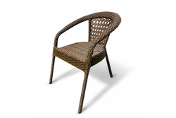 Комплект плетеной мебели МОККА FANO (стол обеденный круглый, 4 кресла), Темно-коричневый