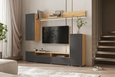 Гостиная Верона дуб крафт / графит