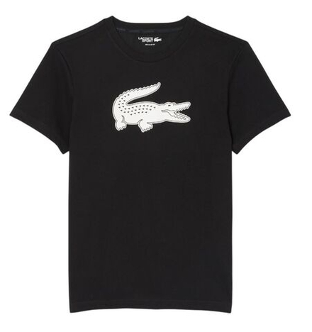 Теннисная футболка Lacoste Ultra Dry 3D Print Crocodile - black/white